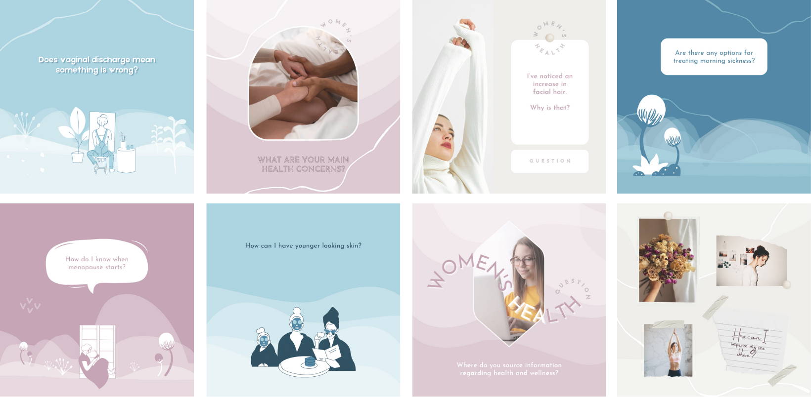 200 Women's Health Templates for Social Media